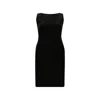 Azzalia Women's Back Neck Velvet Sleeveless Dress In Open Back - Black & Silver Studs In Black
