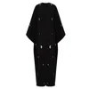 Azzalia Women's Black Classic Abaya With Scattered Embroidery-after Dark In Black