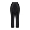 Azzalia Women's Black Classic Cigarette Satin Silk Pants In Black