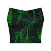 Azzalia Women's Black Jacquard Printed Crop Top-lime Punch In Black