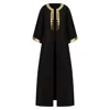 Azzalia Women's Black Two Piece Ensemble Bisht With Dress In Mikado Fabric Embellished With Metal Heart Moti In Black