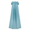 Azzalia Women's Blue Breezy Strap Dress With Gathered Style - Aquatic In Blue
