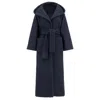 Azzalia Women's Blue Hoodie Style Jacket With Belt In Navy Peony In Blue