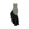 Azzalia Women's Fitted Tweed Cocktail Dress With Pure Silk Organza Layered Frills-multicolor
