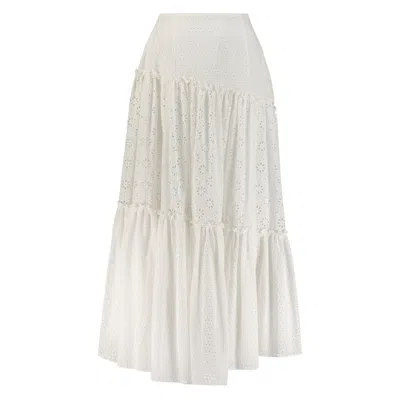 Azzalia Women's Fleuri Flared Skirt- White