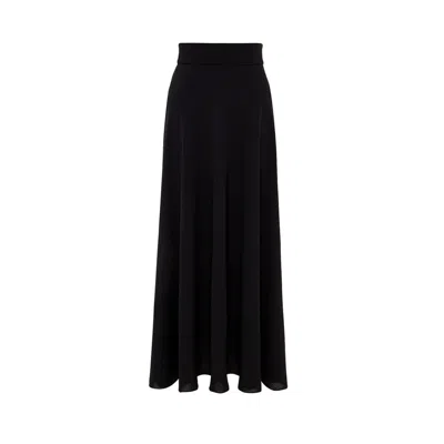 Azzalia Women's Flowy Crepe Maxi Skirt In Black