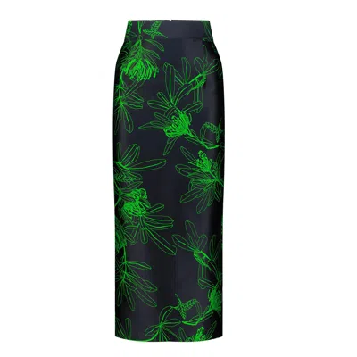 Azzalia Women's Jacquard Printed Skirt-lime Punch In Green