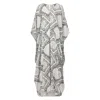 Azzalia Women's Mariposa Cut Kaftan With Center Fold In White Printed Paisley Rayon In White