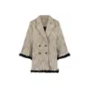 Azzalia Women's Mid Length Multicolor Tweed Blazer With Embellished Trimmings-moon Mist