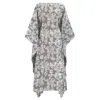Azzalia Women's Multi Fleuri Breezy Kaftan- Black In Black