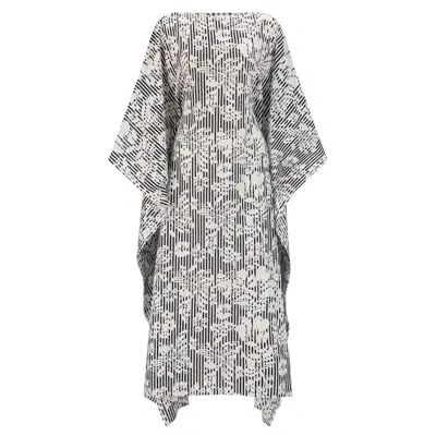 Azzalia Women's Multi Fleuri Breezy Kaftan- Black