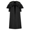 Azzalia Women's Multi Layered Raw Silk Sleeves With Inserted Embroidery