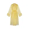 Azzalia Women's Neutrals Pure Silk Organza Trench Coat With Crystal Buttons-beige In Beige