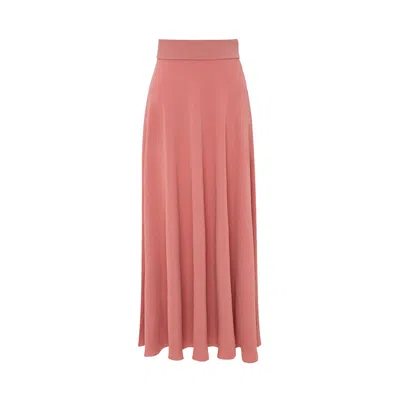 Azzalia Women's Pink / Purple Flowy Crepe Maxi Skirt In Rose Tan In Pink/purple