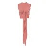 Azzalia Women's Pink / Purple Soft Stretch Crepe Top With Bow In Rose Tan In Pink/purple