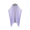 Azzalia Women's Pink / Purple Two Layered Jumpsuit With Multicolored Tweed And Organza With Full Crystal Emb In Pink/purple