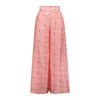 Azzalia Women's Printed Voile Wide Legged Pants In Red In Red