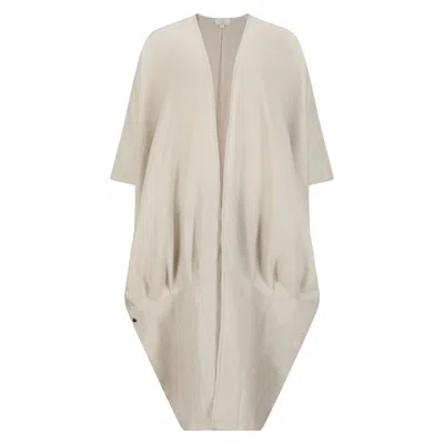 Azzalia Women's Pure Linen Abaya In Mariposa Cut With Jumbo Stitches In Hemline In Turtle Dove Color In White