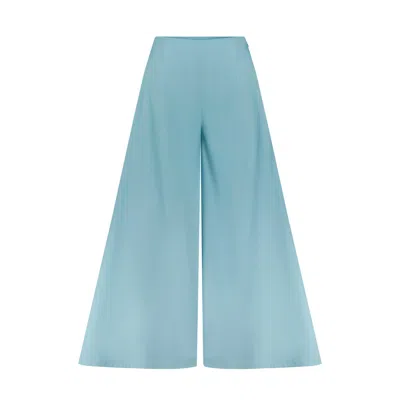 Azzalia Women's Quirky Flared Pants - Blue