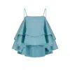 Azzalia Women's Quirky Flared Top- Blue In Blue