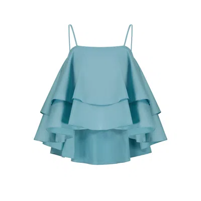 Azzalia Women's Quirky Flared Top- Blue