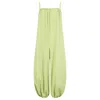 Azzalia Women's Quirky Jumpsuit With Puffed Hemline- Lettuce Green In Green