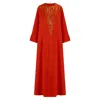 Azzalia Women's Red Classic Kaftan With Metal Embroidery-tomatoe In Red