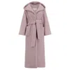 Azzalia Women's Rose Gold Hoodie Style Jacket With Belt In Lilac Pink In Rose Gold