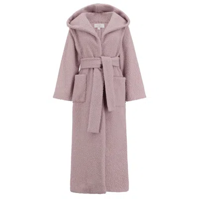 Azzalia Women's Rose Gold Hoodie Style Jacket With Belt In Lilac Pink