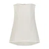 Azzalia Women's Round Eyelet Sleeveless Top - White In White
