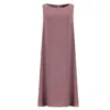 Azzalia Women's Sleeveless Long Dress In Textured Silk Crepe In Nostalgia Rose Color