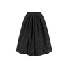 Azzalia Women's Tweed A-line Puffy Skirt With Gathers-black In Black