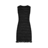 Azzalia Women's Tweed With Metallic Threads Sleeveless Short Dress With Embellished Trimmings-black In Black