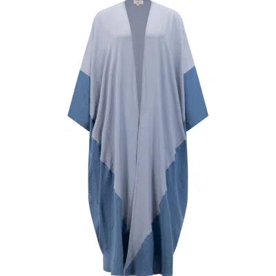 Azzalia Women's Two Toned Crepe Silk Abaya In Mariposa Cut In Pacific Coast With Heather In Red