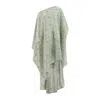 Azzalia Women's Voile Printed Leaves With Asymmetric Beach Cover-up - Green In Green
