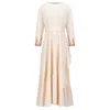 Azzalia Women's White Long Sleeves Crepe Dress With Sequin And Fitted Sleeves With Frilled Hemline In Ivory In White