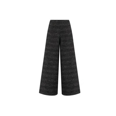 Azzalia Women's Wide Legged Tweed Pants-black