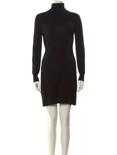 Pre-owned Azzaro Cashmere Mini Dress In Black
