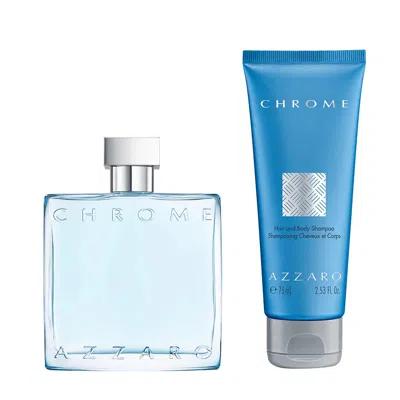 Azzaro Chrome 2 Pcs Set For Men: 1.7 Eau De Toilette Spray + 2.53 Shampoo In Transparent