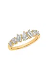 Azzaro Gold Diamond Row Ring In Gold