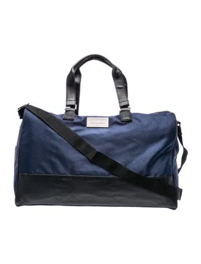 Pre-owned Azzaro Leather Weekender Bag In Blue