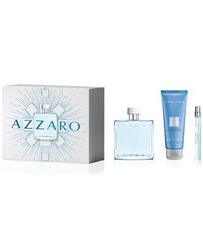 Azzaro Men's 3-pc. Chrome Eau De Toilette Gift Set In Blue