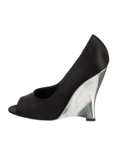 Pre-owned Azzaro Satin Sandals In Black