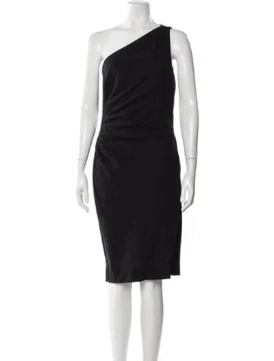 Pre-owned Azzaro Silk Knee-length Dress In Gray