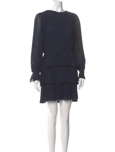 Pre-owned Azzaro Silk Mini Dress In Blue