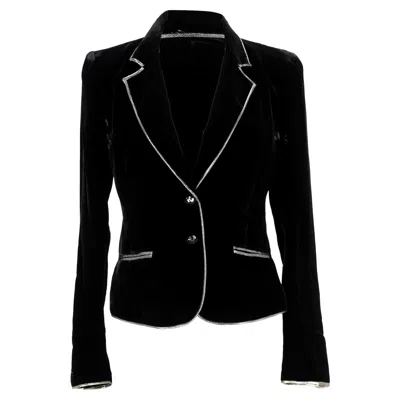 Azzaro Single-breasted Blazer With Pockets In Black Velvet