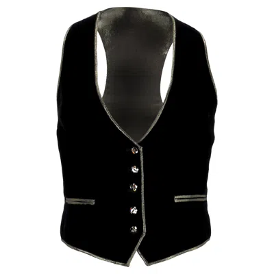 Azzaro Single-breasted Vest Jacket In Black Velvet