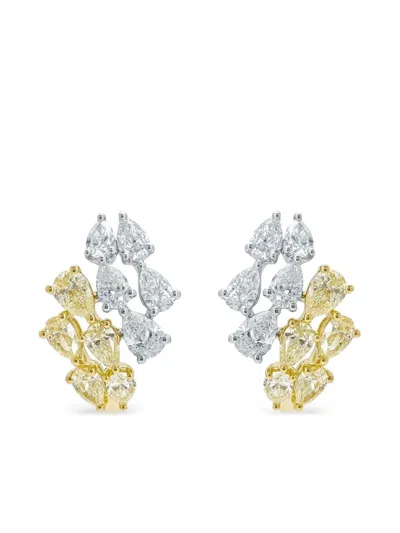 Azzaro White Gold Diamond Earrings In Multi