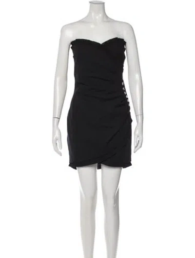 Pre-owned Azzaro Wool Mini Dress In Black