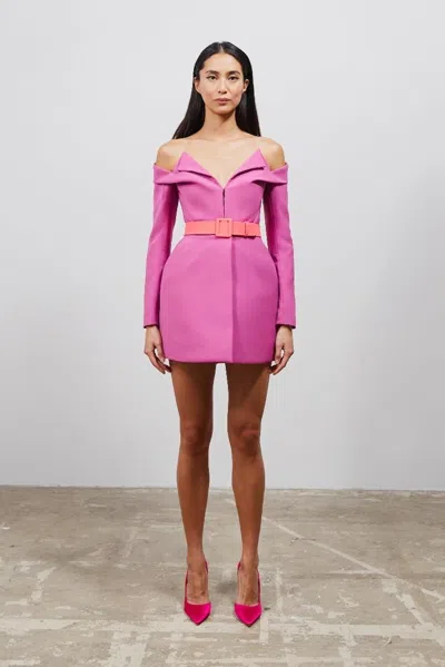 Azzi & Osta Corseted Crêpe Dress In Purple